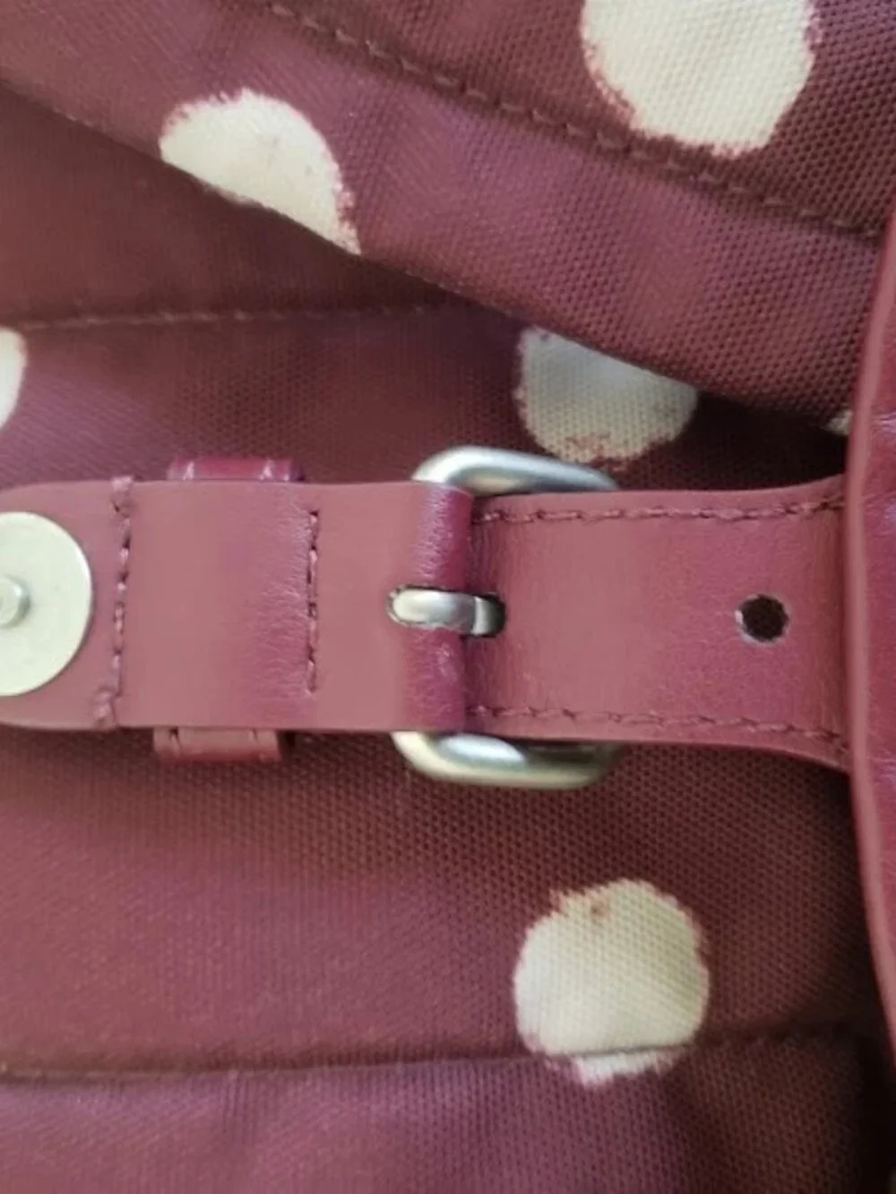 Cath Kidston Smudge Spot Duffle/Rucksack Backpack in a Burgundy/Plum Color